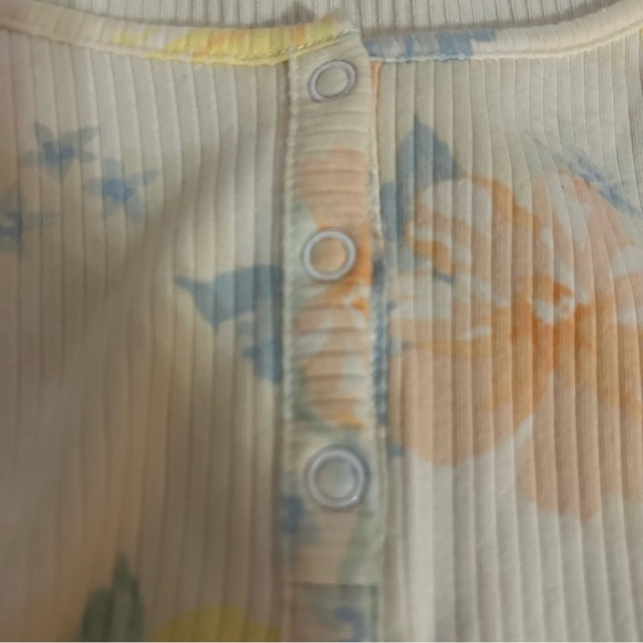 PINK Victoria's Secret Cream and Yellow Bodysuit with Floral Print - Picture 4 of 5